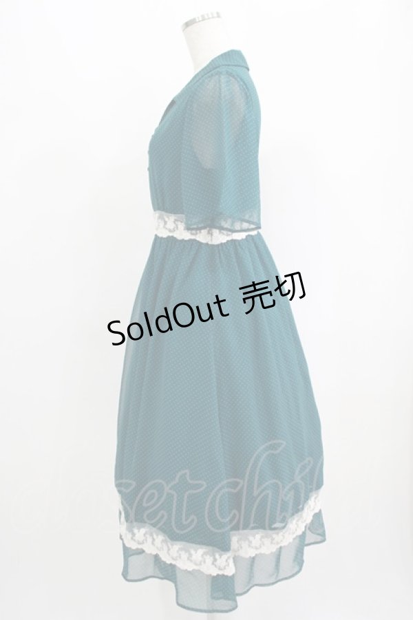 画像2: Fi.n.t / レース使いピンドットワンピース Free BLUE GREEN H-25-09-14-005-CA-OP-NS-ZH (2)