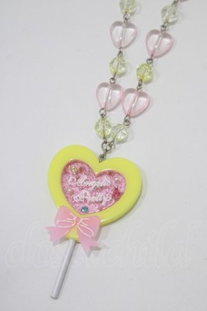画像: Angelic Pretty / ハートロリポップネックレス  イエロー H-25-09-14-053-AP-AC-NS-ZH