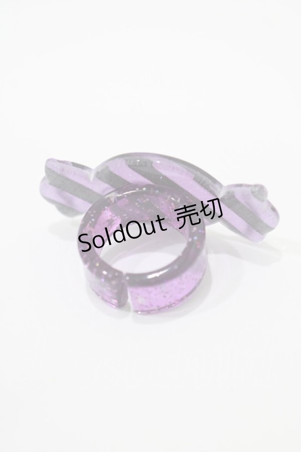 画像2: Angelic Pretty / ストライプCandyリング Free パープル/ブラック H-25-09-14-059-AP-AC-NS-ZH (2)