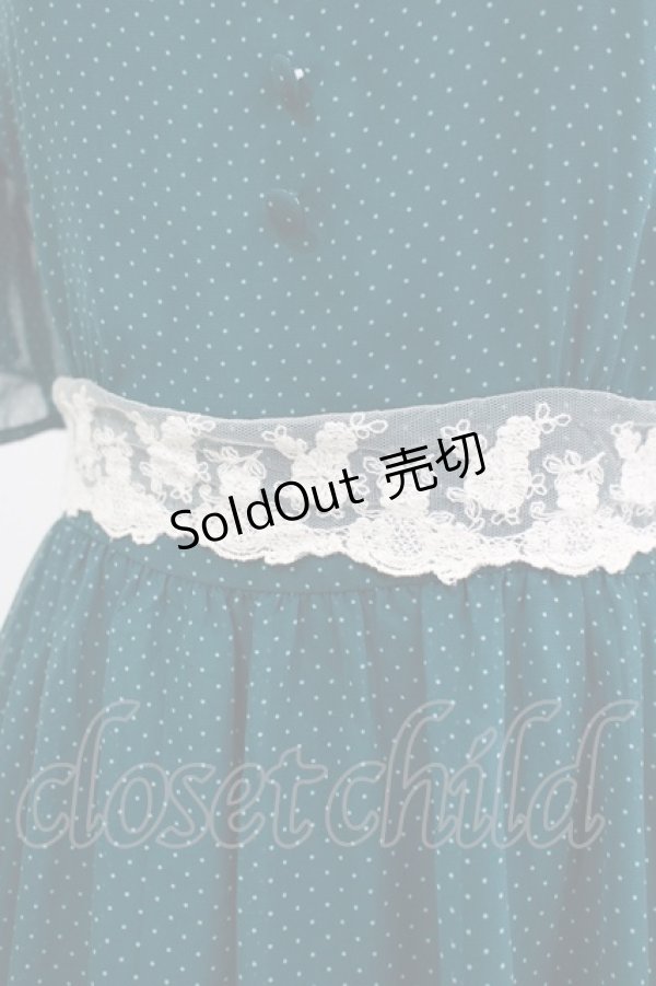 画像4: Fi.n.t / レース使いピンドットワンピース Free BLUE GREEN H-25-09-14-005-CA-OP-NS-ZH (4)