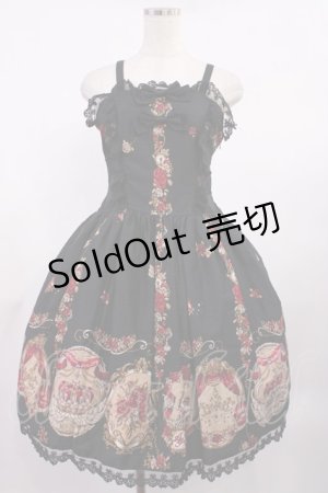 画像: ALICE and the PIRATES / いばらうさぎのペイサージュ柄ジャンパースカートII Free ブラック H-25-09-14-1003-PA-OP-NS-ZH
