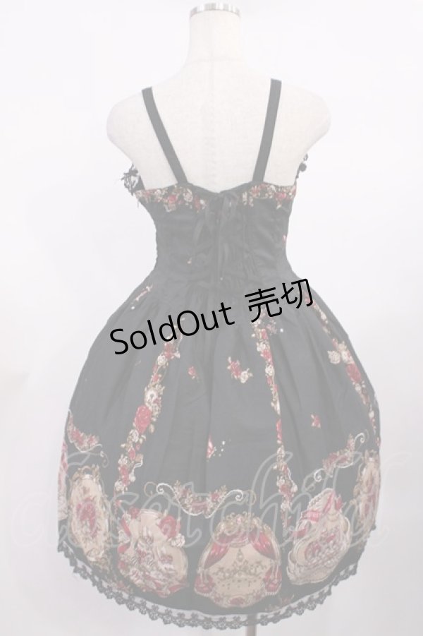 画像2: ALICE and the PIRATES / いばらうさぎのペイサージュ柄ジャンパースカートII Free ブラック H-25-09-14-1003-PA-OP-NS-ZH (2)