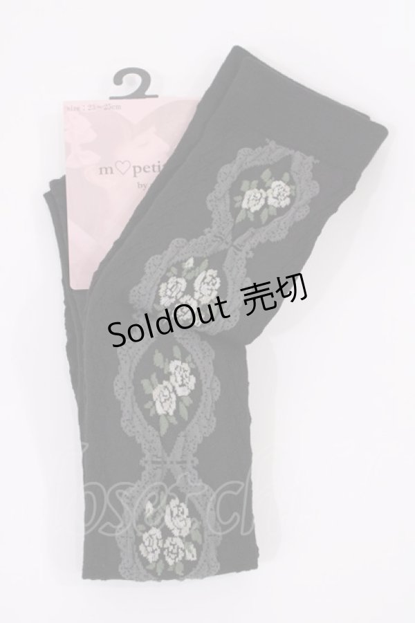 画像1: m petit by misako / ECAMOVKバラレースソックス  ブラック H-25-09-14-1037-LO-ZA-NS-ZH (1)
