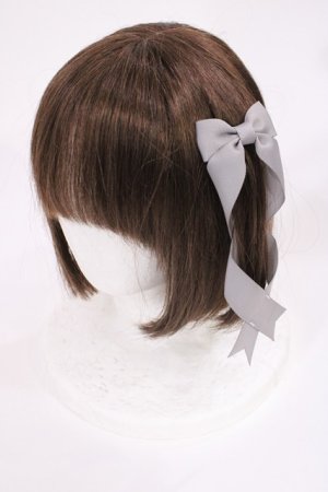 画像: LOTUS ribbon / ツインリボンバレッタ  グレー H-25-09-14-1039-EL-AC-NS-ZH
