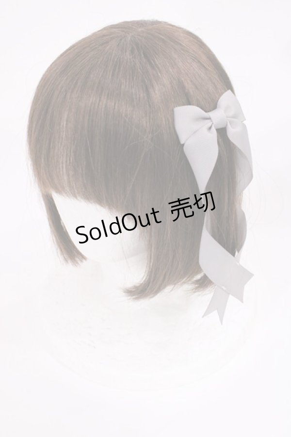 画像1: LOTUS ribbon / ツインリボンバレッタ  グレー H-25-09-14-1039-EL-AC-NS-ZH (1)