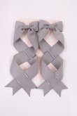 画像2: LOTUS ribbon / ツインリボンバレッタ  グレー H-25-09-14-1039-EL-AC-NS-ZH (2)