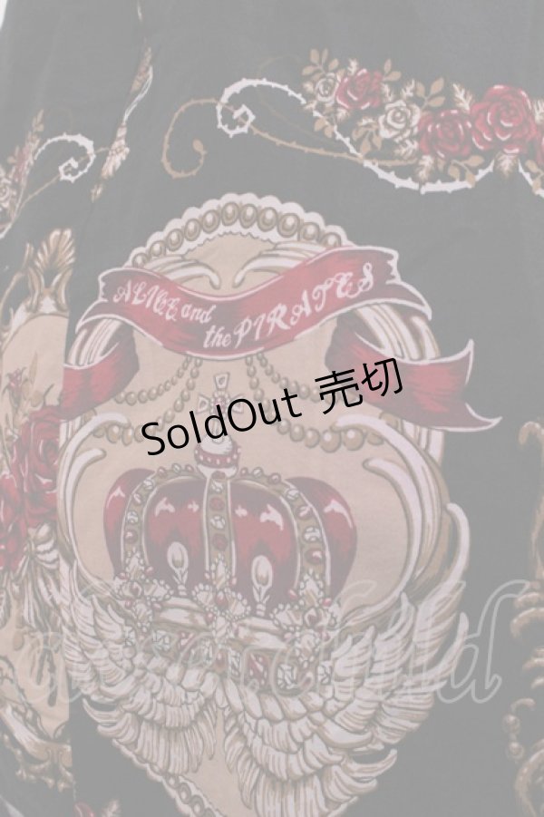 画像3: ALICE and the PIRATES / いばらうさぎのペイサージュ柄ジャンパースカートII Free ブラック H-25-09-14-1003-PA-OP-NS-ZH (3)