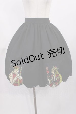 画像: Innocent World / スペードのキングとハートのクイーンのスカート Free ブラック H-25-09-14-1011-IW-SK-NS-ZH