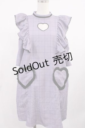 画像: DearMyLove / ハートあきチェックワンピース LL パープル H-25-09-14-1014-EL-OP-NS-ZH
