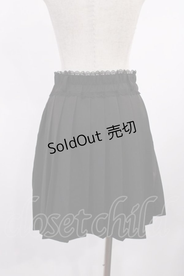 画像2: DearMyLove / レースアップスリットプリーツスカパン L ブラック H-25-09-14-1017-EL-SK-NS-ZH (2)