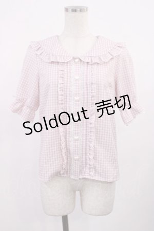 画像: Dear My Love / セーラーハートボタンフリルブラウス M ピンク H-25-09-14-1021-EL-BL-NS-ZH