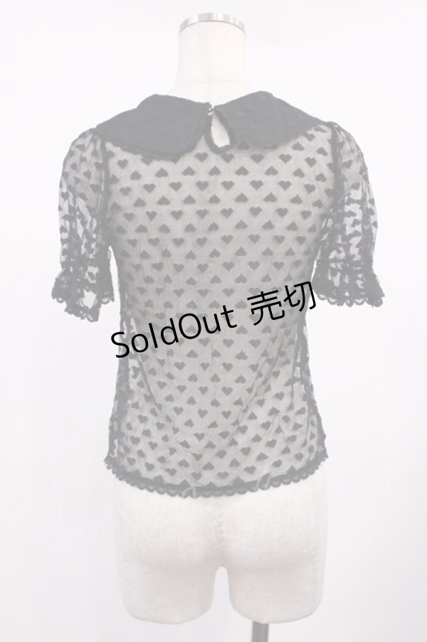 画像2: Honey Cinnamon / ハートチュールトップス Free ブラック H-25-09-14-1026-LO-TO-NS-ZH (2)