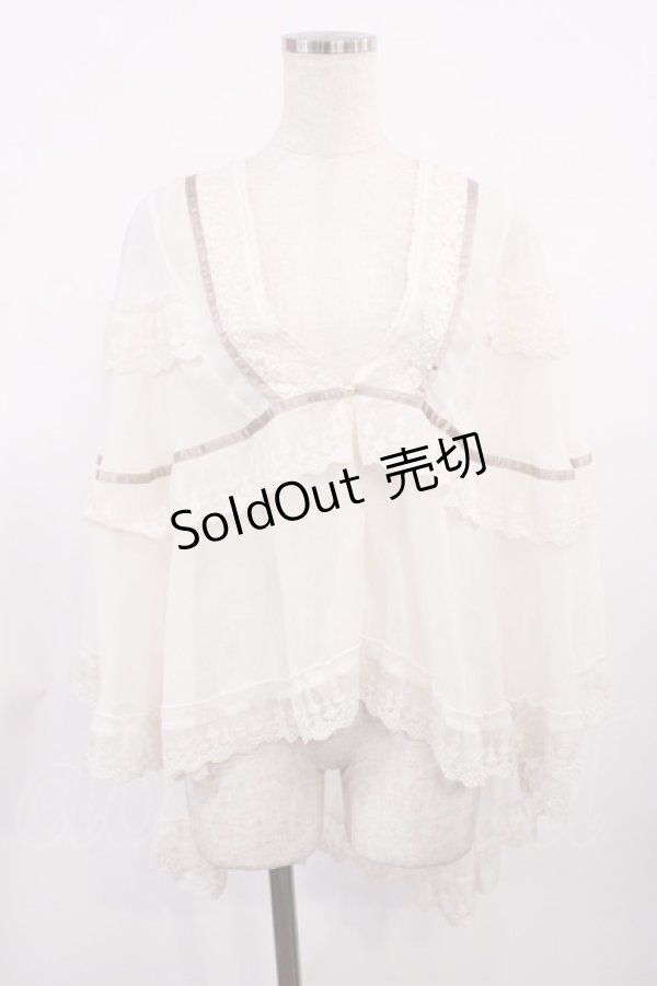 画像1: axes femme / 楊柳シフォンレースショール Free 生成り H-25-09-14-1030-AX-TO-NS-ZH (1)