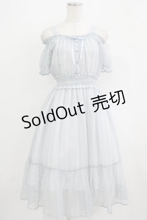 画像: Ank Rouge / シアーチェックティアードロングワンピース M サックス H-25-09-14-012-CA-OP-NS-ZH