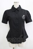 画像1: metamorphose / 音符刺繍半袖ブラウス Free ブラック H-25-09-14-017-ME-BL-NS-ZH (1)