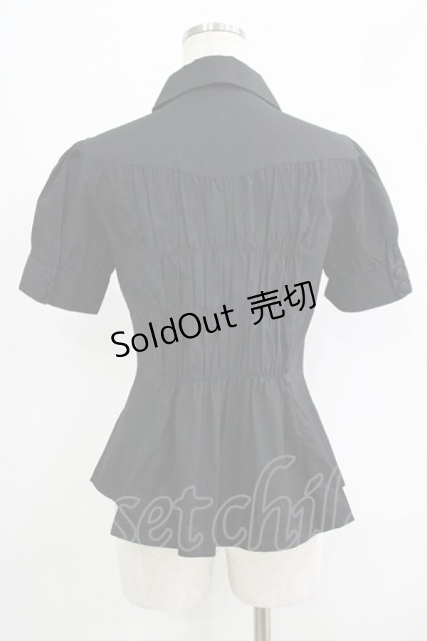 画像3: metamorphose / 音符刺繍半袖ブラウス Free ブラック H-25-09-14-017-ME-BL-NS-ZH (3)