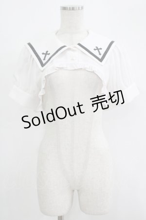 画像: Ank Rouge / クロスセーラーショートブラウス M オフ H-25-09-14-019-CA-BL-NS-ZH