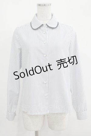 画像: Fi.n.t / タイ付きダブルカラーストライプシャツ Free OFF×NAVY H-25-09-14-020-CA-BL-NS-ZH