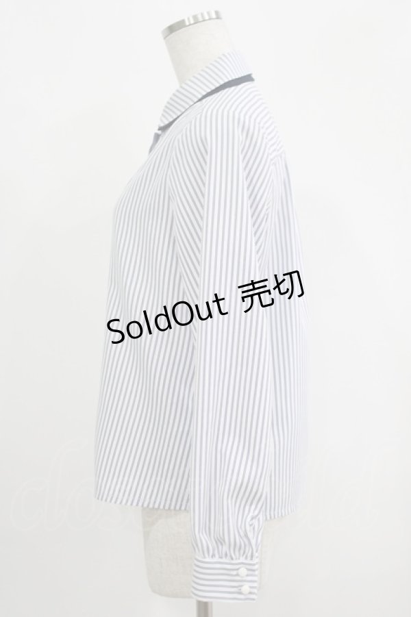 画像2: Fi.n.t / タイ付きダブルカラーストライプシャツ Free OFF×NAVY H-25-09-14-020-CA-BL-NS-ZH (2)