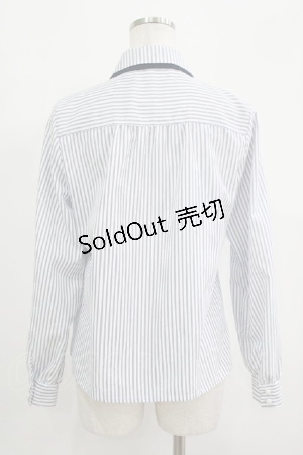 画像3: Fi.n.t / タイ付きダブルカラーストライプシャツ Free OFF×NAVY H-25-09-14-020-CA-BL-NS-ZH (3)