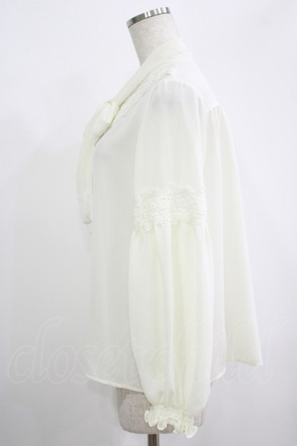 画像2: axes femme / ボウタイシアーブラウス M 生成り H-25-09-14-021-AX-BL-NS-ZH (2)