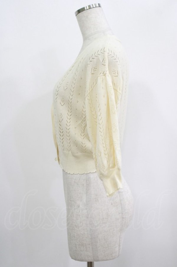 画像2: F&A / ドライフラワー釦透かし編みカーディガン Free OFFWHITE H-25-09-14-024-LO-TO-NS-ZH (2)