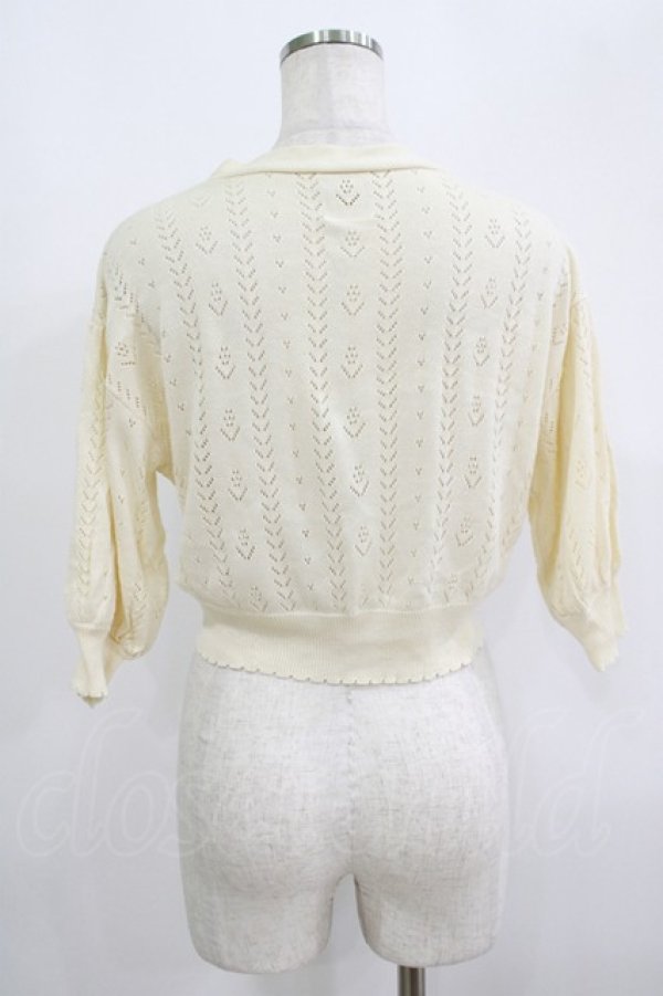 画像3: F&A / ドライフラワー釦透かし編みカーディガン Free OFFWHITE H-25-09-14-024-LO-TO-NS-ZH (3)