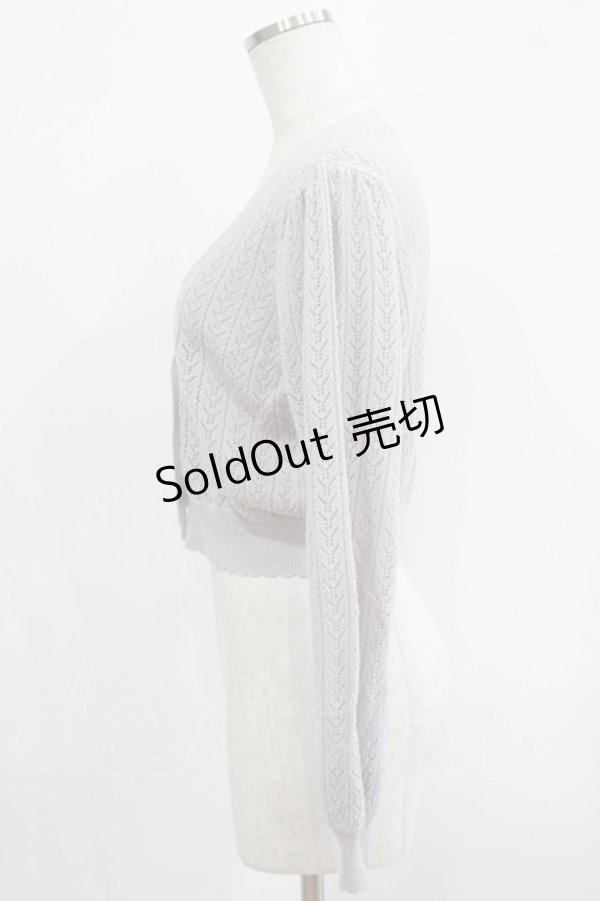 画像2: F&A / 押し花釦透かし編みニットカーディガン Free LAVENDER H-25-09-14-027-LO-TO-NS-ZH (2)