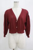 画像1: F&A / ドライフラワー釦透かし編み7分袖カーディガン Free Bordeaux H-25-09-14-028-LO-TO-NS-ZH (1)