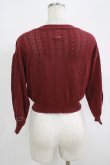 画像3: F&A / ドライフラワー釦透かし編み7分袖カーディガン Free Bordeaux H-25-09-14-028-LO-TO-NS-ZH (3)