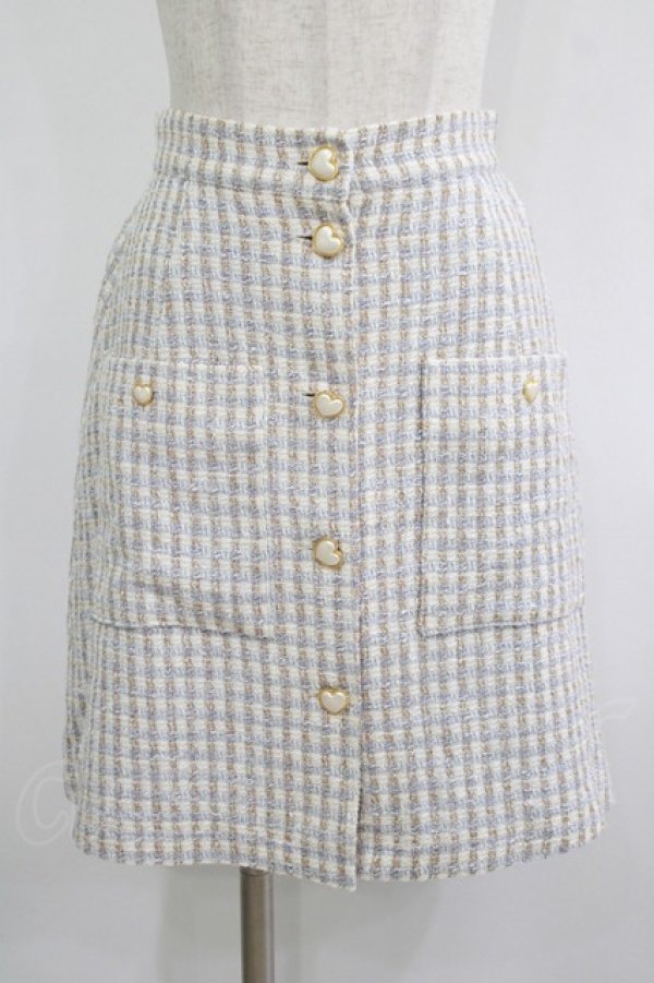 画像1: MILK / スイートハートスカート  サックスチェック H-25-09-16-034-ML-SK-KB-ZH (1)