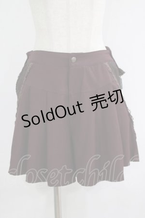 画像: Ozz oneste / ガーター風フラップ付キュロット  ボルドー H-25-09-16-038-OO-PA-KB-ZH