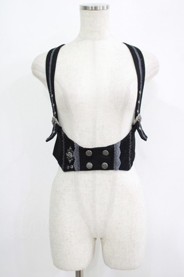 画像1: Ozz oneste / 薔薇刺繍ハーネス  黒 H-25-09-16-045-OO-TO-KB-ZH (1)