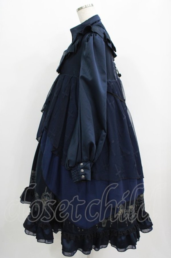 画像2: OZZ ANGELO / Curios Perfumeワンピース  ネイビー H-25-09-16-001-OO-OP-KB-ZH (2)