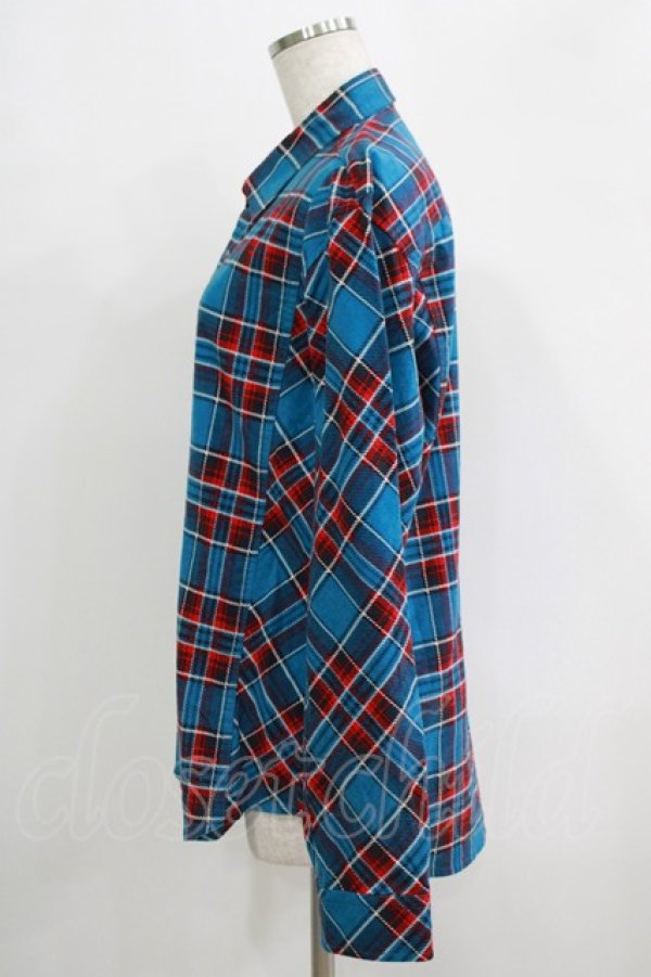 画像2: MILKBOY / CHECKED SHIRTS  ブルー×レッドチェック H-25-09-16-052-MB-BL-KB-ZH (2)
