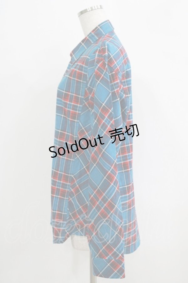 画像2: MILKBOY / CHECKED SHIRTS  ブルー×レッドチェック H-25-09-16-052-MB-BL-KB-ZH (2)