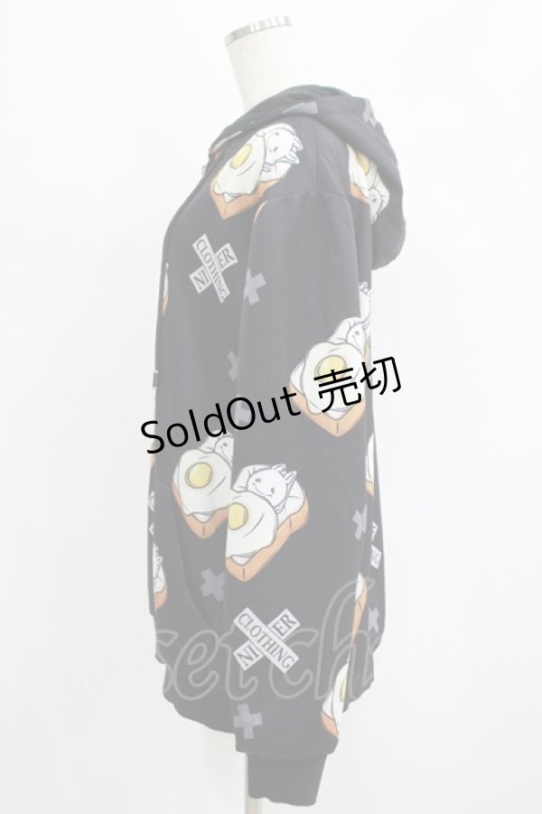 画像2: NieR Clothing / 総柄ZIPパーカー F 黒 H-25-09-16-056-PU-TO-KB-ZH (2)