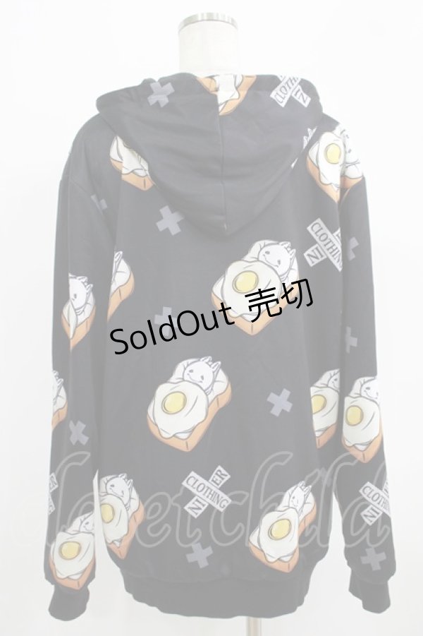 画像3: NieR Clothing / 総柄ZIPパーカー F 黒 H-25-09-16-056-PU-TO-KB-ZH (3)