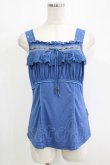 画像1: Ozz oneste / レースフリルキャミソール  ブルー H-25-09-16-063-OO-TO-KB-ZT121 (1)