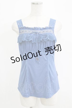 画像: 【SALE】Ozz oneste / レースフリルキャミソール  ブルー H-25-09-16-063-OO-TO-KB-ZT121