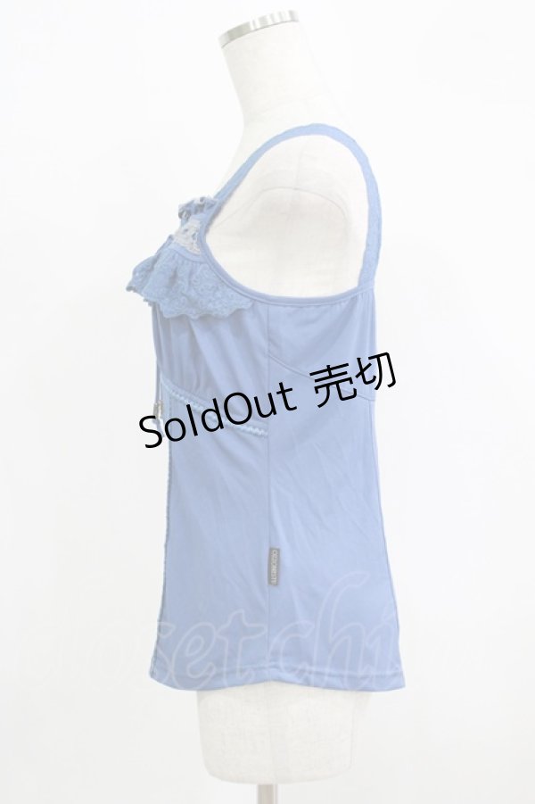 画像2: 【SALE】Ozz oneste / レースフリルキャミソール  ブルー H-25-09-16-063-OO-TO-KB-ZT121 (2)