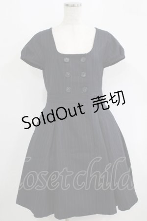 画像: Jane Marple / ダブルボタンウールワンピース M ネイビーストライプ H-25-09-16-006-JM-OP-KB-ZH