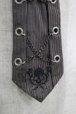 画像2: Ozz Croce / スカル刺繍チェーンストライプネクタイ  茶系 H-25-09-16-068-OO-ZA-KB-ZH (2)