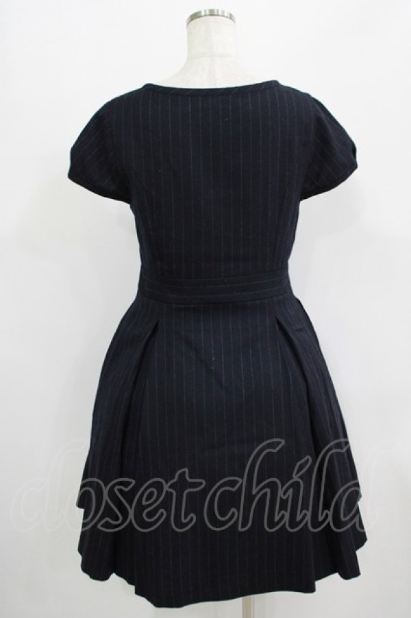 画像3: Jane Marple / ダブルボタンウールワンピース M ネイビーストライプ H-25-09-16-006-JM-OP-KB-ZH (3)
