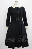 画像1: Jane Marple / ブローチ付ダブルボタンワンピース M 黒 H-25-09-16-007-JM-OP-KB-ZH (1)