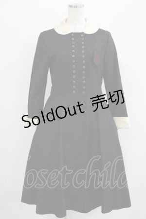 画像: Jane Marple / ブローチ付ダブルボタンワンピース M 黒 H-25-09-16-007-JM-OP-KB-ZH