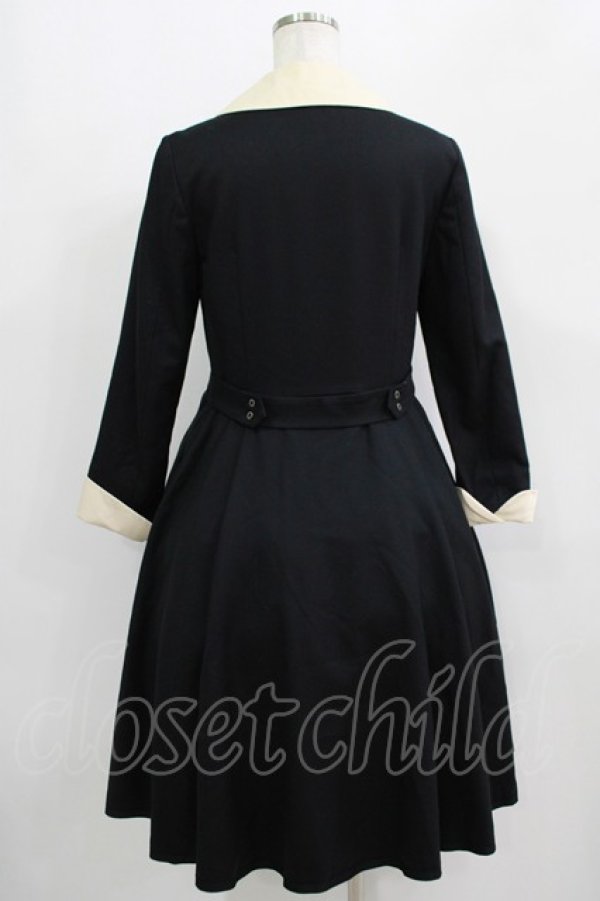 画像3: Jane Marple / ブローチ付ダブルボタンワンピース M 黒 H-25-09-16-007-JM-OP-KB-ZH (3)