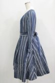 画像2: Jane Marple / Ribbon stripe jacquardのパプリックドレス  ブルーグレー H-25-09-16-010-JM-OP-KB-ZH (2)