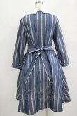 画像3: Jane Marple / Ribbon stripe jacquardのパプリックドレス  ブルーグレー H-25-09-16-010-JM-OP-KB-ZH (3)