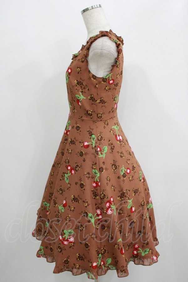 画像2: MILK / チェリーローズワンピース  キャラメル H-25-09-16-014-ML-OP-KB-ZH (2)